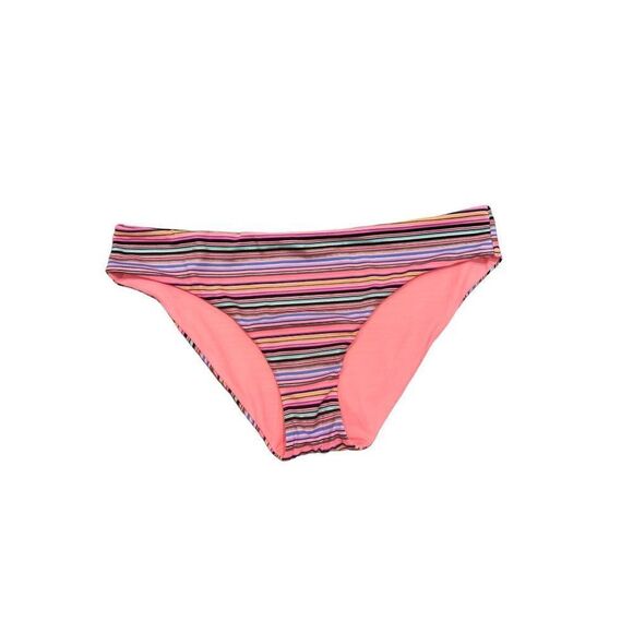 Victorias Secret VS Striped Pink Multicolor Bikini Bottom Size Large - Picture 1 of 6